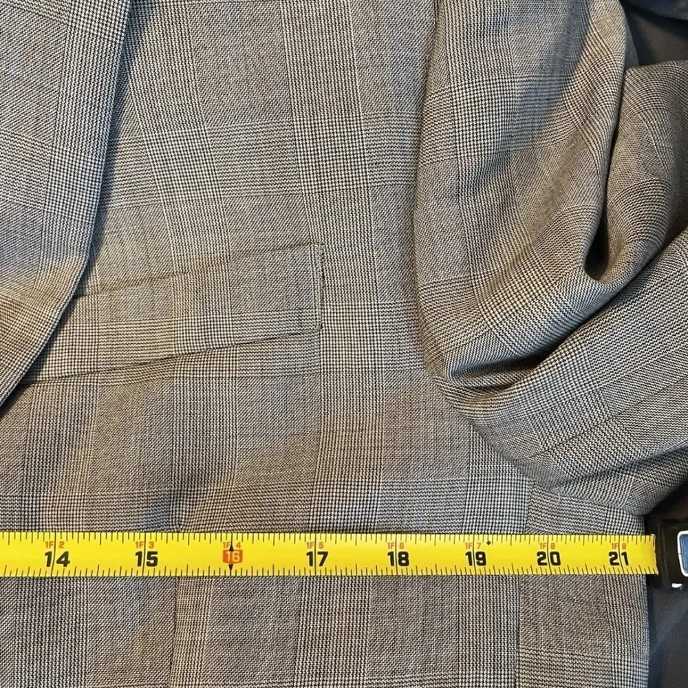 Lauren Ralph Lauren Jacket Mens 41R Gray Plaid 100% Wool Lord + Taylor Blazer